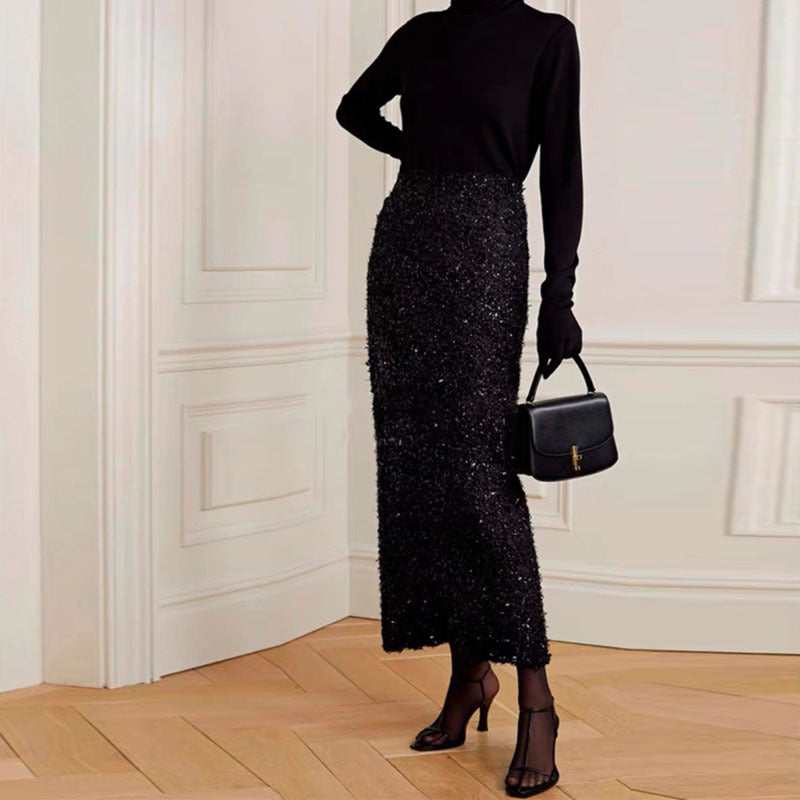 Jupe Maxi Brillante pour Femmes avec Taille Haute Chic & Stil