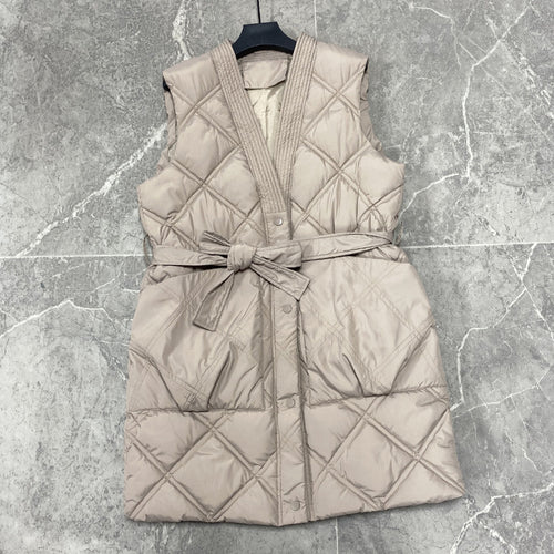 Quilted jackets for women with belt and high collar Amarae