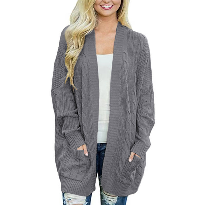 Casual cardigan for women with cable pattern and large pockets Lune London