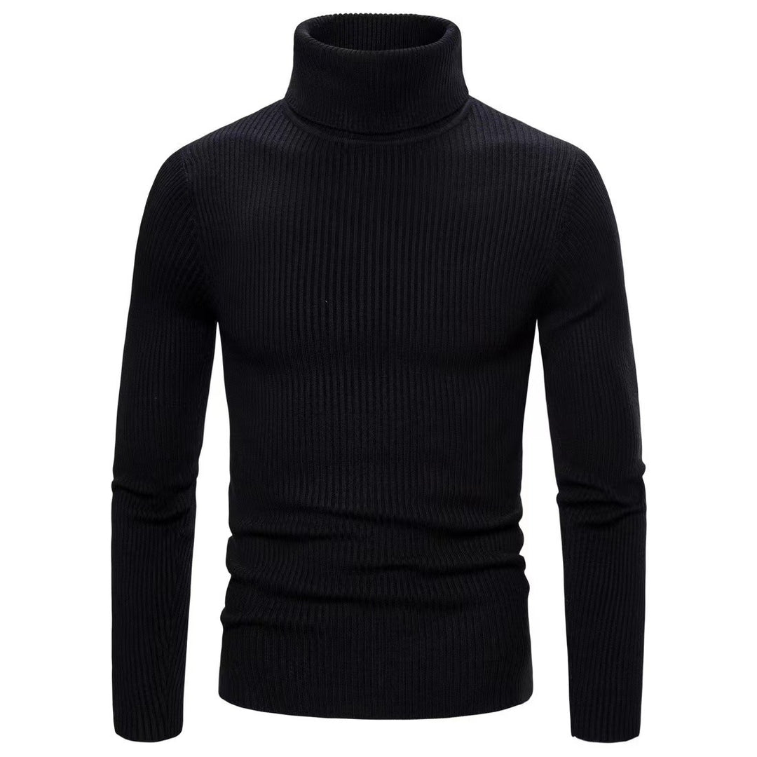 Men's premium turtleneck sweater in fine ribbed knit Lune London