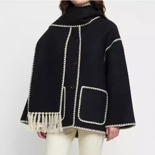 Fringed jacket for women with elegant trim at the hem Amarae