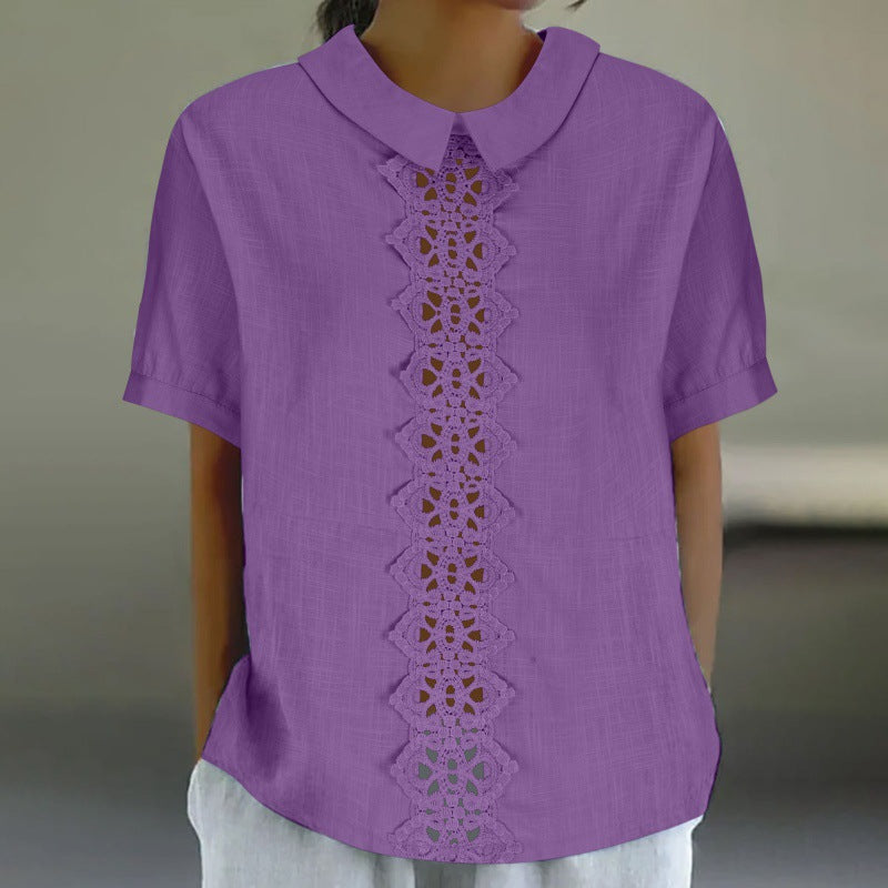 Ladies Light Lace Panel Blouse Lune London