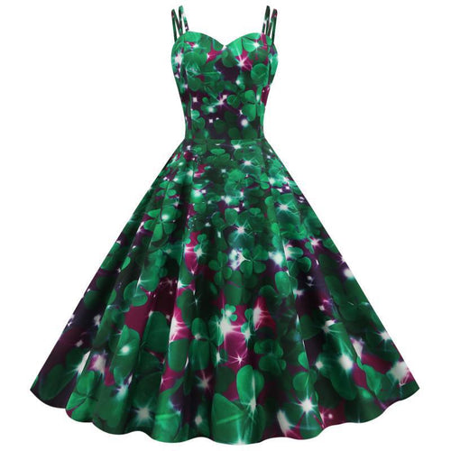 Robe A-Line vintage pour femmes avec un charmant motif floral Chic & Stil