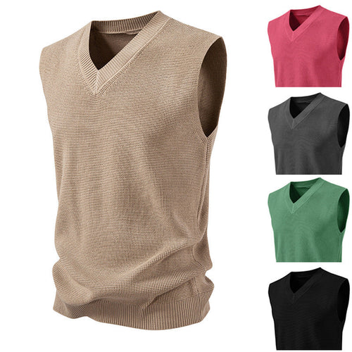 Men's Sleeveless Pullover In Textured Design Amarae