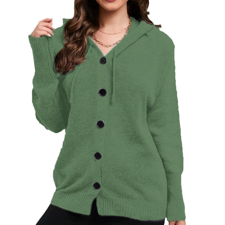 Ladies Cozy Hooded Jacket with Chic Buttons and Style