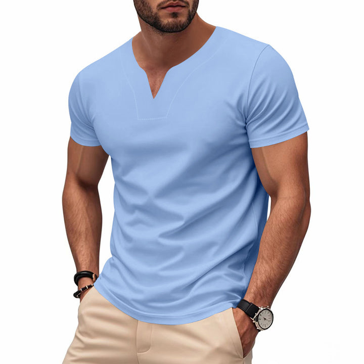 Short sleeve men's t-shirt with V neck and breathable fabric Lune London