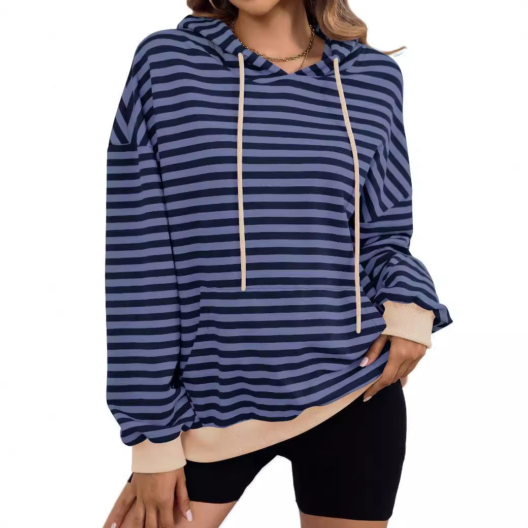 Casual hoodie for ladies with colorful striped pattern Amarae