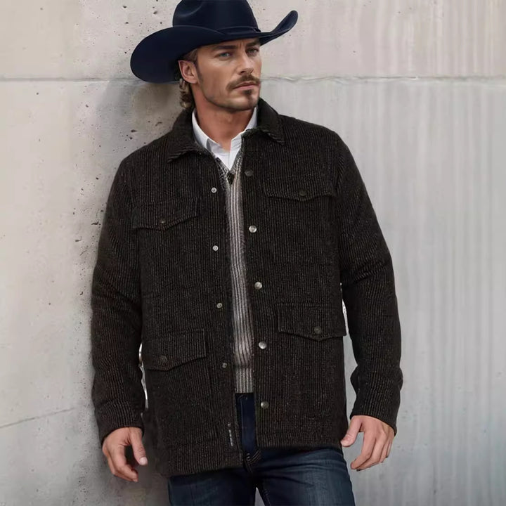 Casual men's jacket for the season with a structured cotton blend and practical pockets Lune London