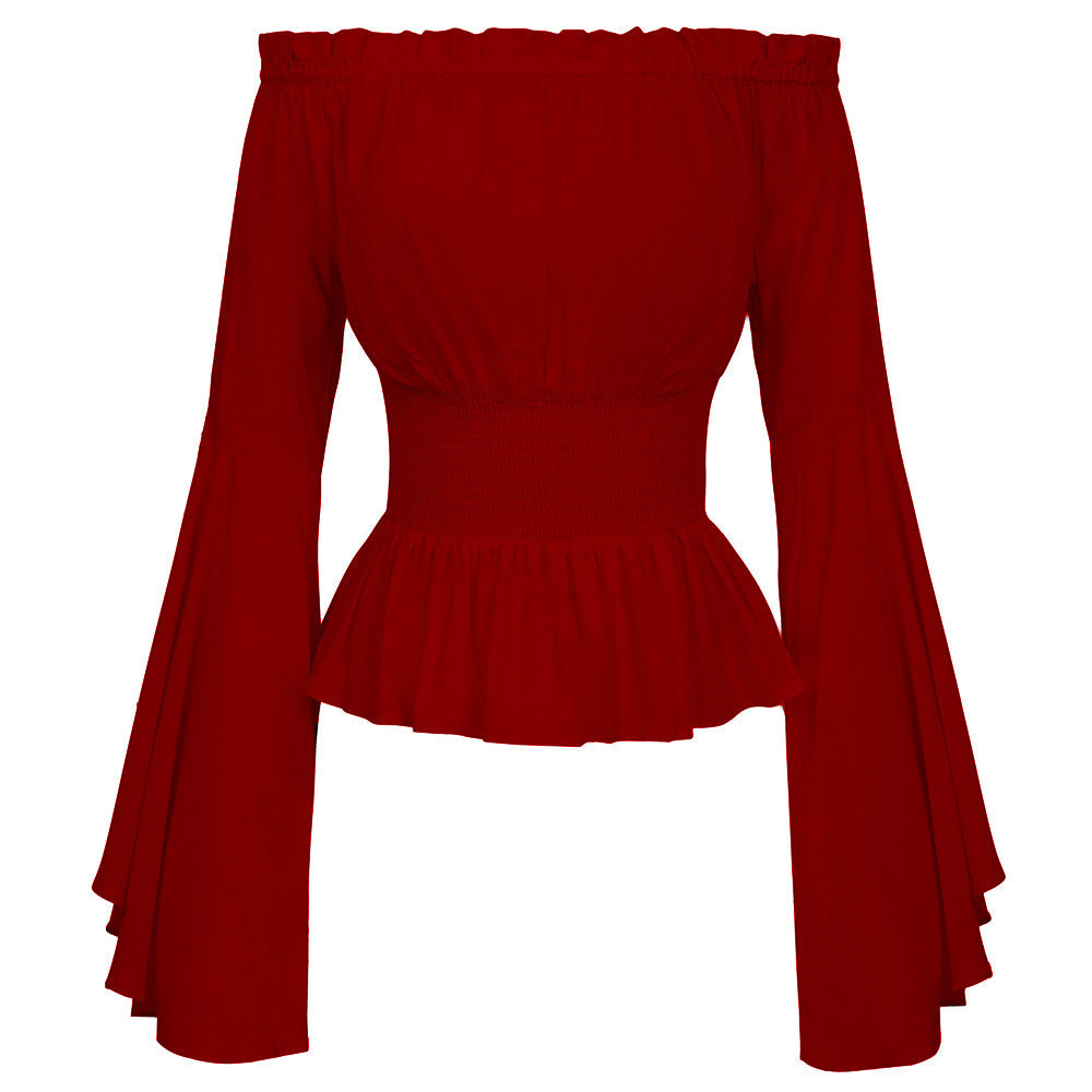 Blouse for women with an off-the-shoulder design and voluminous sleeves Lune Londonl