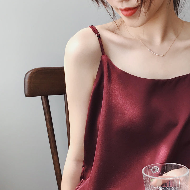 Ladies luxury satin top spaghetti Amarae