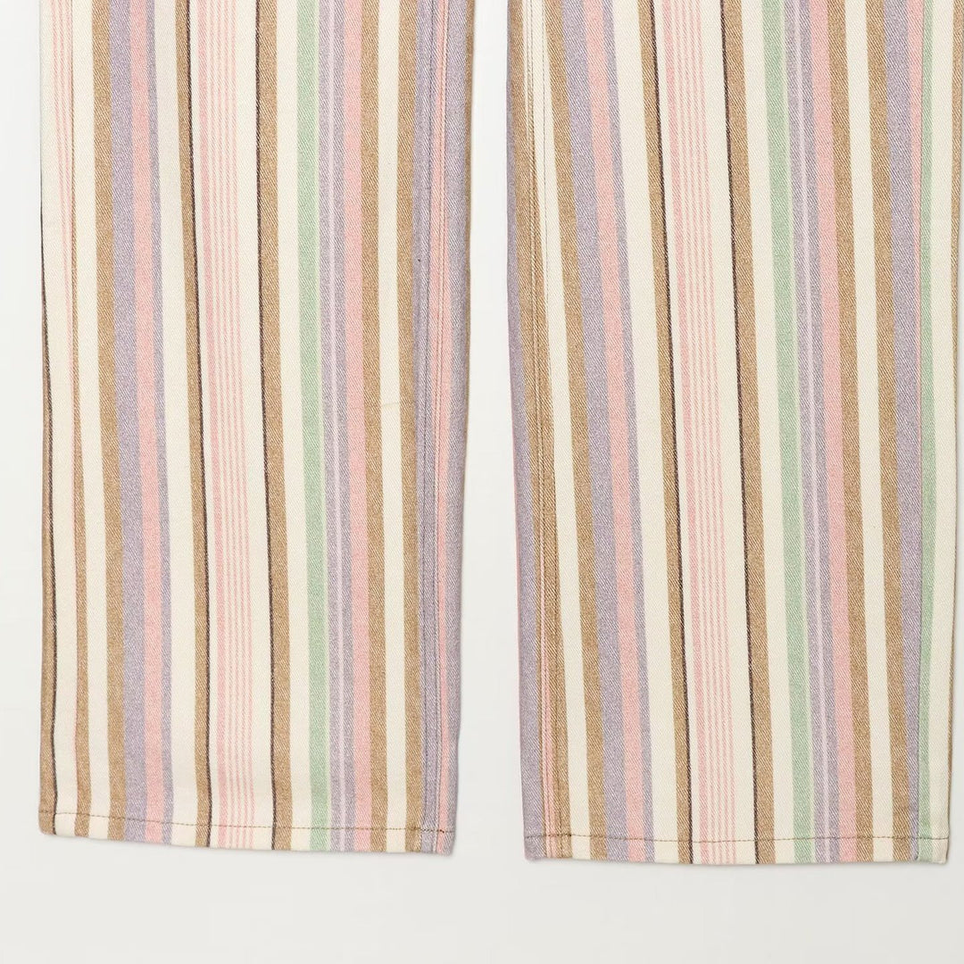 Ladies Wide High-Waist Jeans with Long Stripe Pattern Amarae