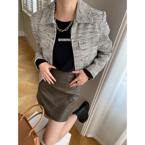 Ladies Fashion Boucle Jacket with Chesterfield Collar Chic & Stil