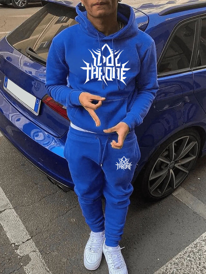 Men's hoodie and jogger pants set with striking logo design Lune London