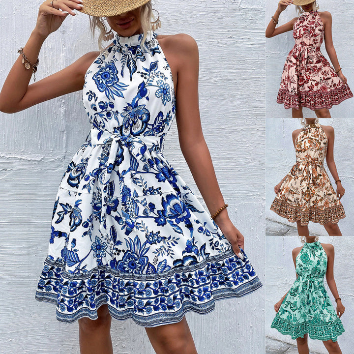 Floral tie backless dress for women Lune London