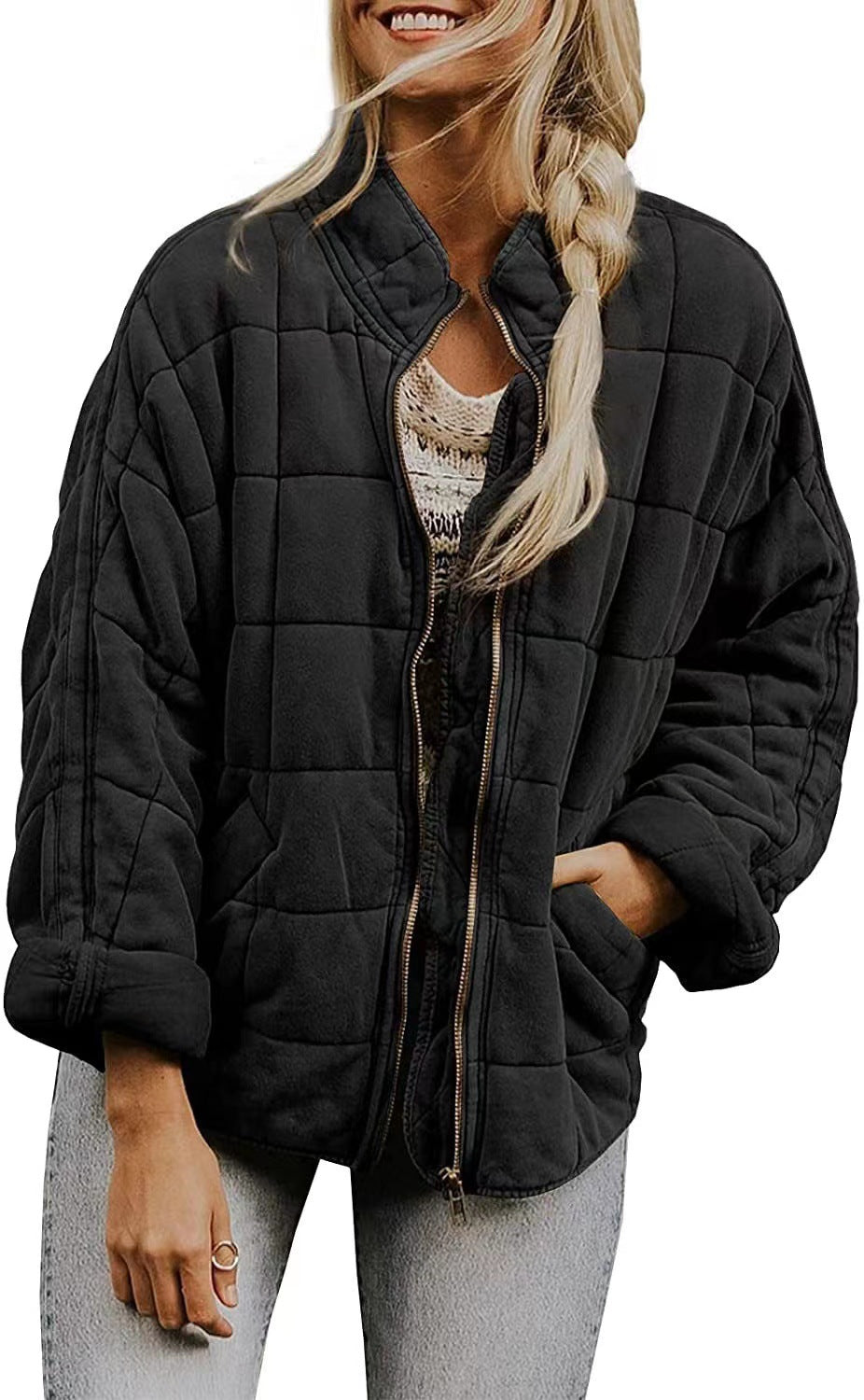 Ladies Chic down jacket with practical zipper and large pockets Lune London