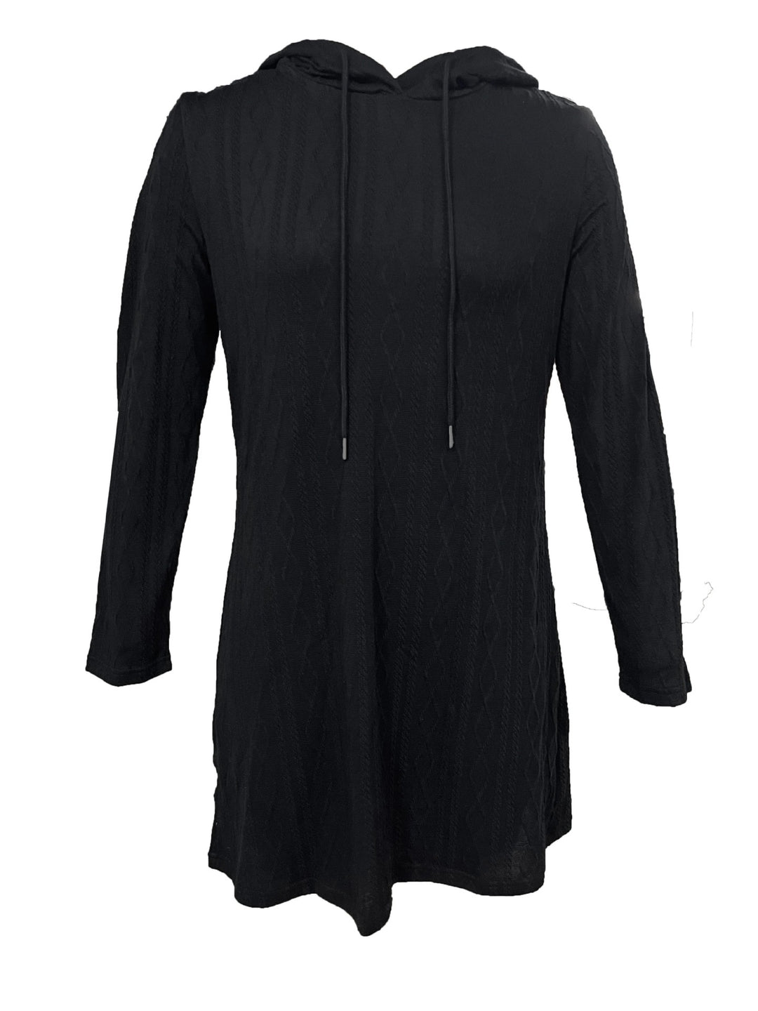 Hooded dress for women with textured knitted pattern and relaxed fit Lune London
