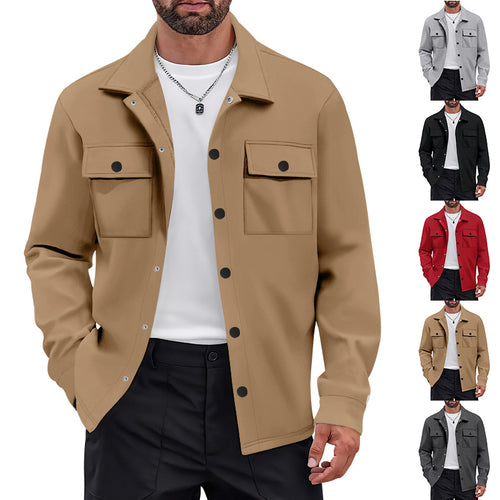 Versatile flannel jacket for men with patch pockets and modern cut Amarae