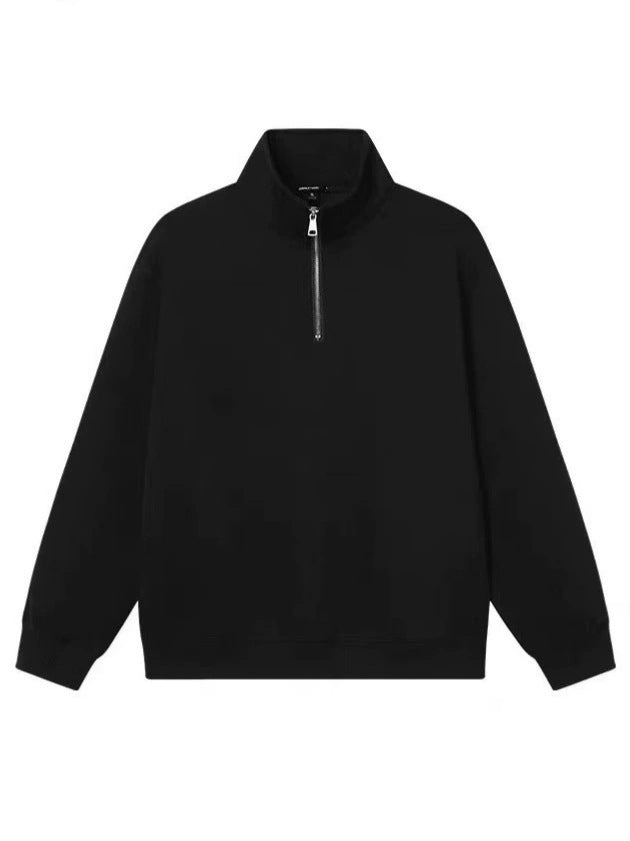 Men's fleece pullover with practical stand-up collar and zipper Chic & Stil