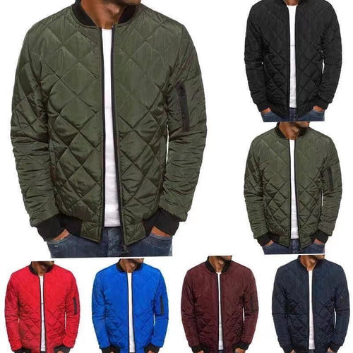 Men's quilted transitional jacket with high collar and side pockets Amarae