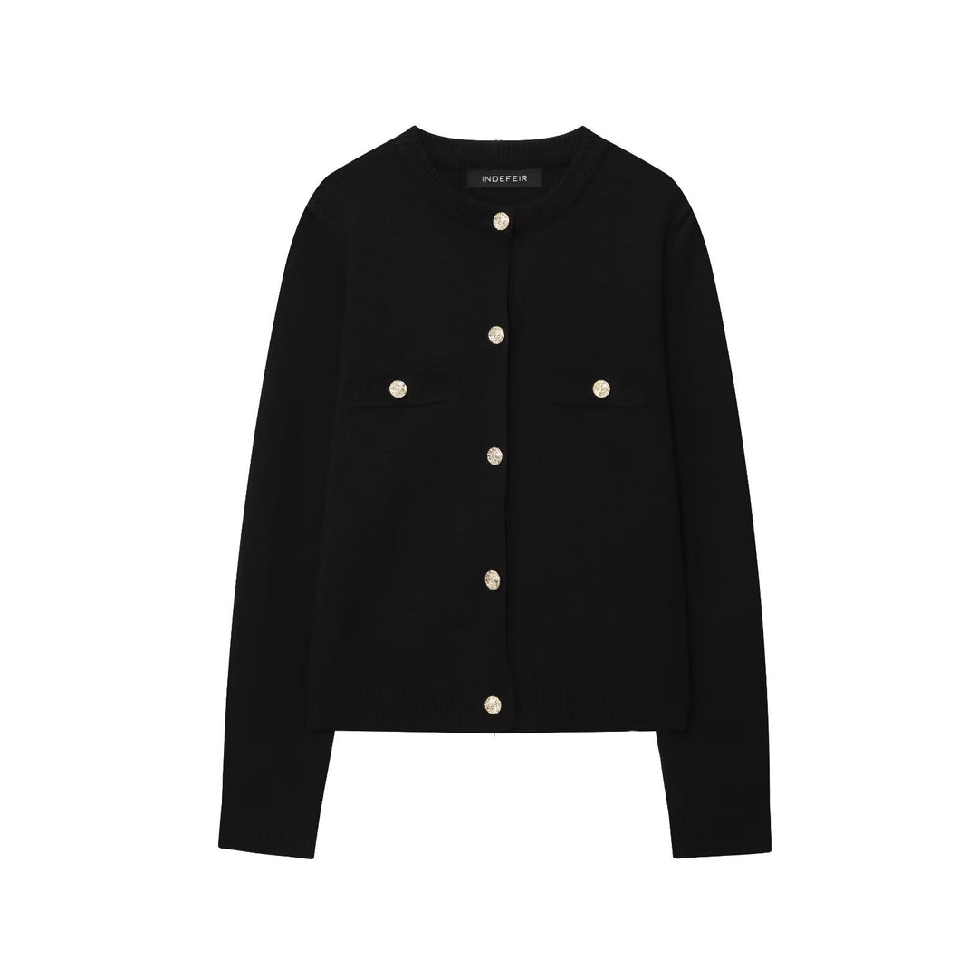 Knitted jacket for women with an elegant button design and practical pockets Lune London