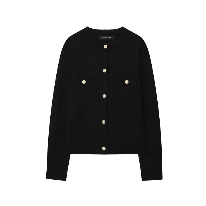 Knitted jacket for women with an elegant button design and practical pockets Lune London
