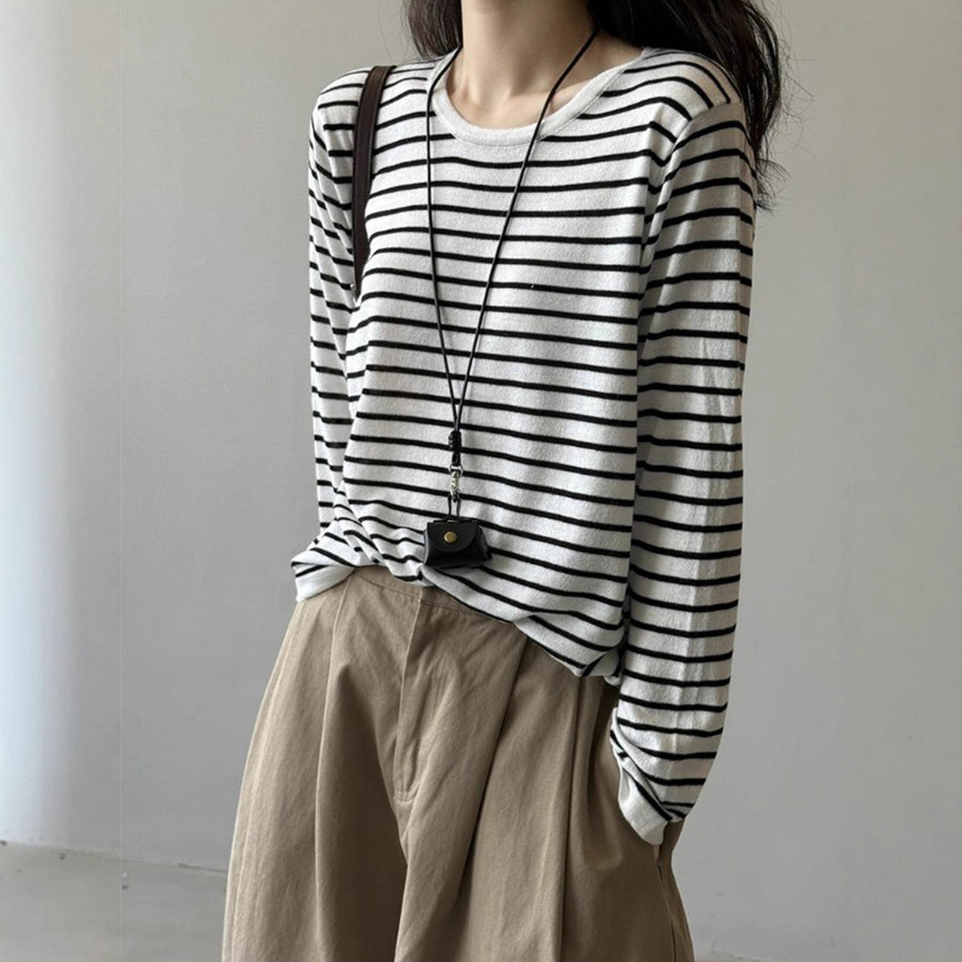 Women's Long Sleeve Striped Top Chic & Stil