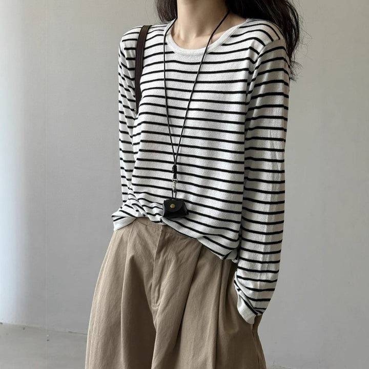 Women's Long Sleeve Striped Top Chic & Stil