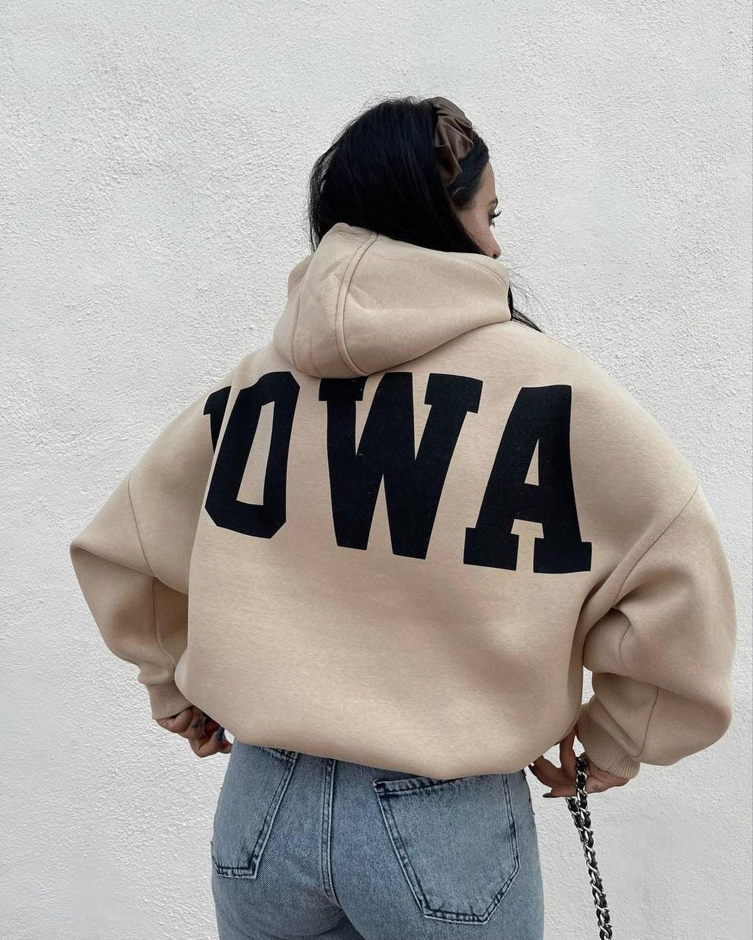 Oversized hoodie for women with a catchy inscription Lune London