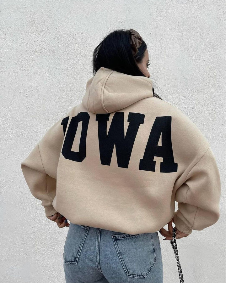 Oversized hoodie for women with a catchy inscription Lune London