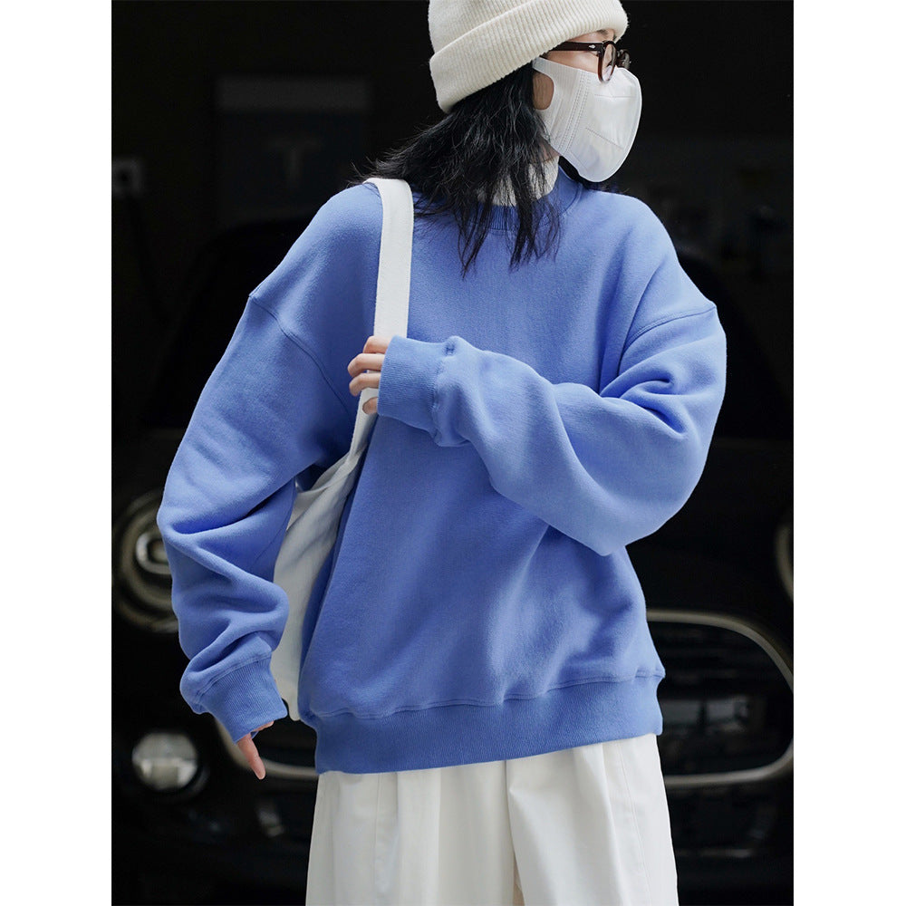 Women's Loose Oversized Sweatshirt with Drop Shoulder and Ribbed Hem Amarae