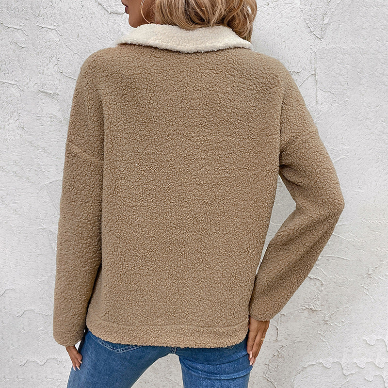 Women’s Fleece Pullover with Half-Zip and Chest Pocket Lune London