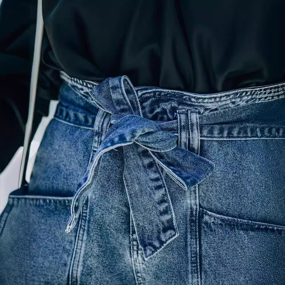 High-waisted denim shorts for women with removable belt Chic & Stil
