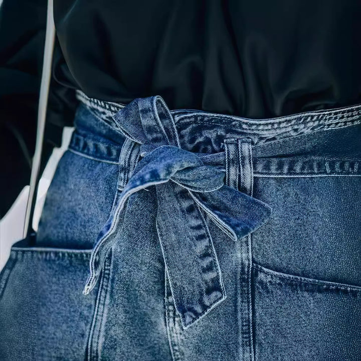 High-waisted denim shorts for women with removable belt Chic & Stil