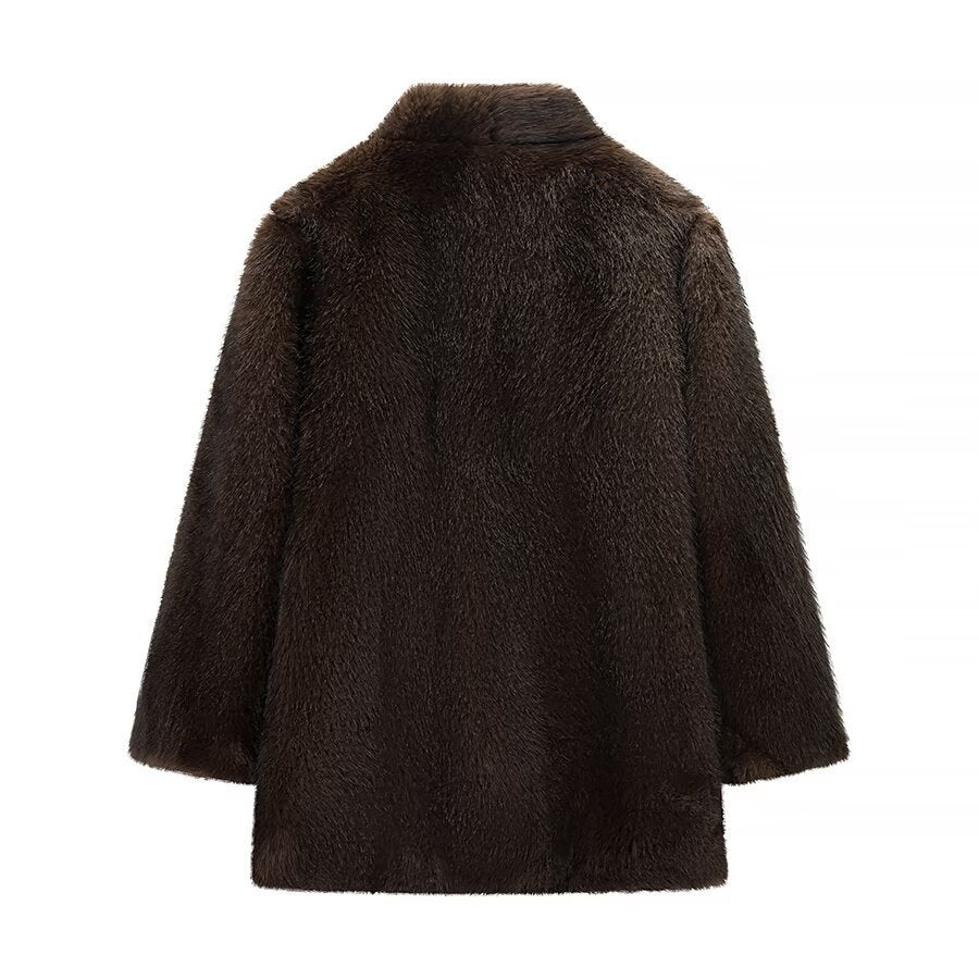 Veste en fausse fourrure cozy pour femme avec col élégant et doublure douce Chic & Stil