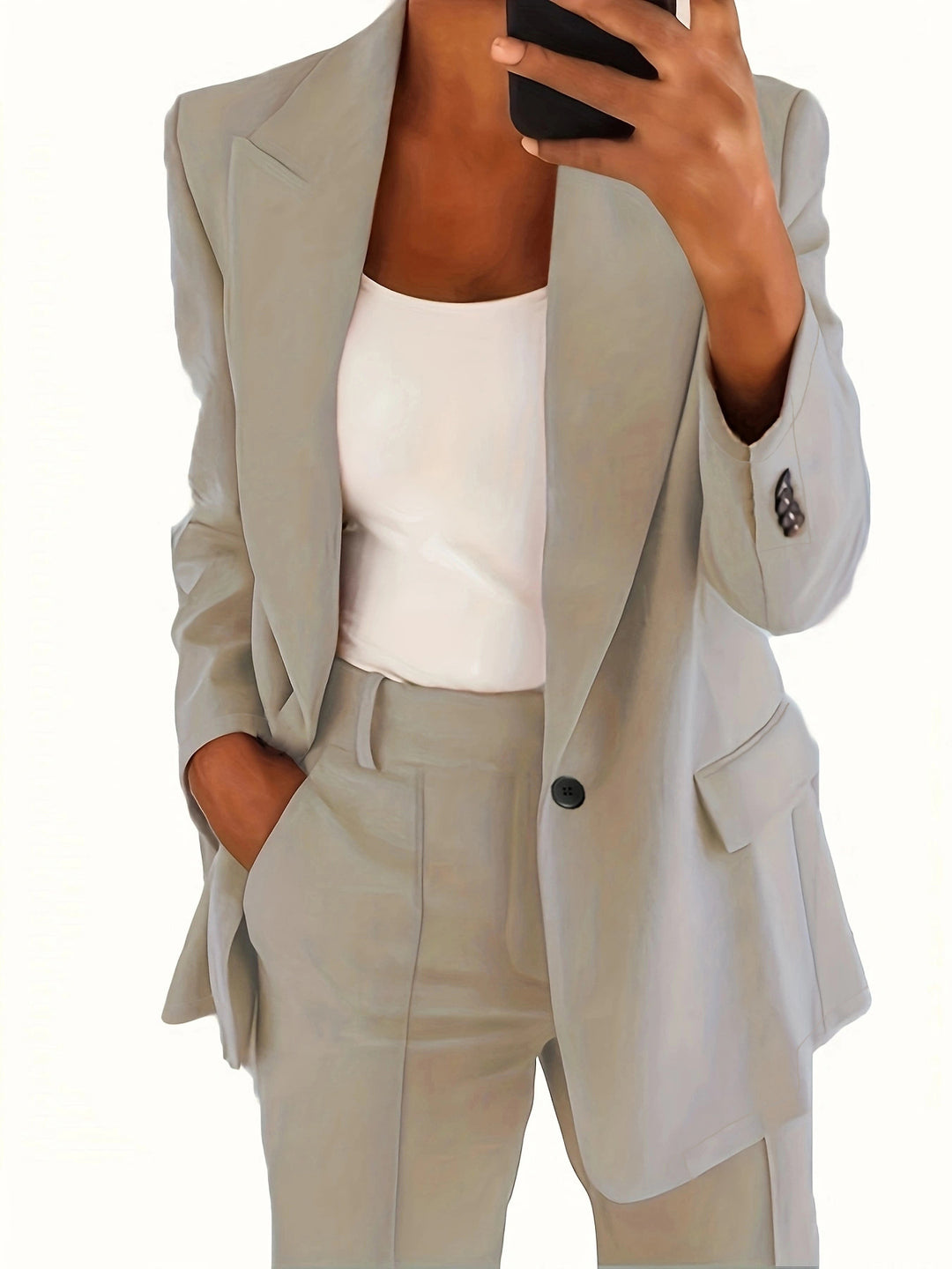 Women high-waisted straight-cut suit trousers with crease Amarae