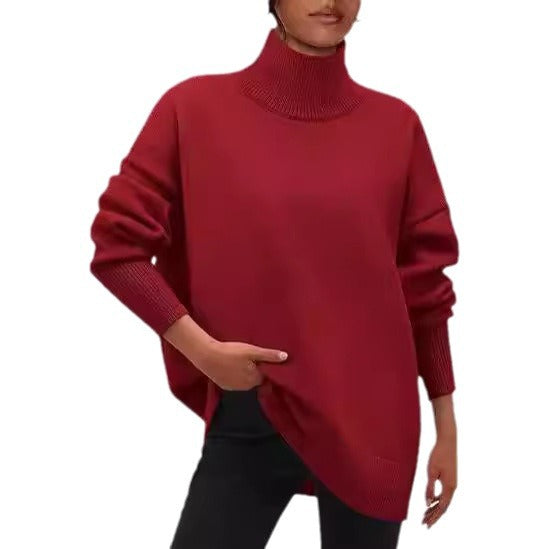 Ladies Oversized Sweater with Turtleneck Lune London