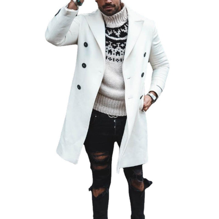 Elegant long double-breasted men's coat Amarae