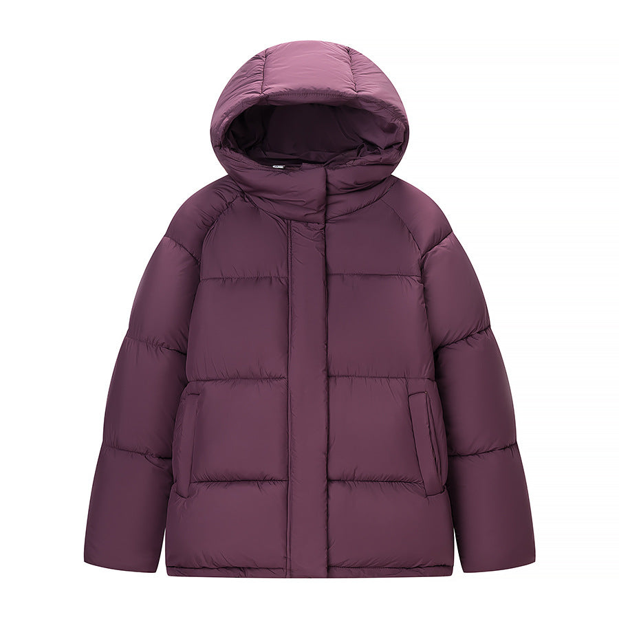 Women's Oversize Quilted Puffer Jacket with High Collar and Hood Amarae