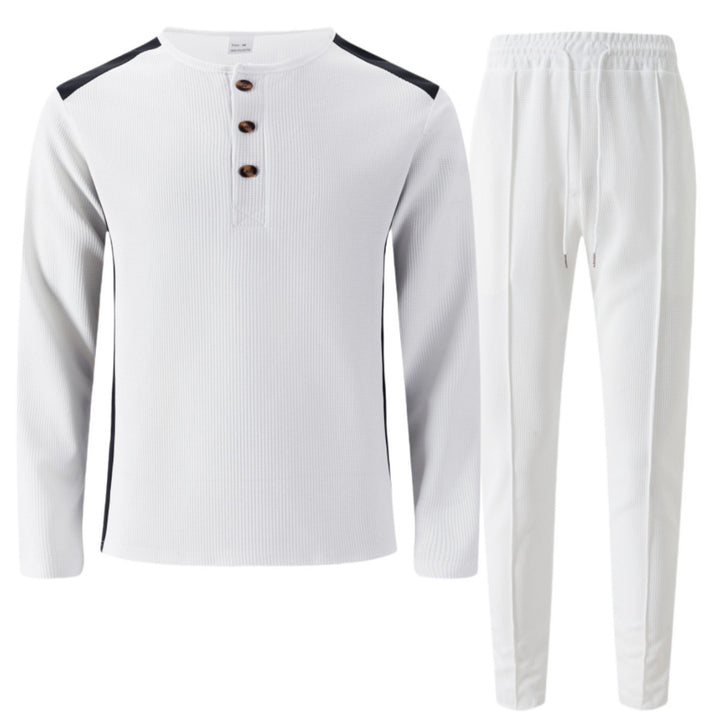 Men's leisure suit with an elegant Henley top and comfortable jogger pants Lune London