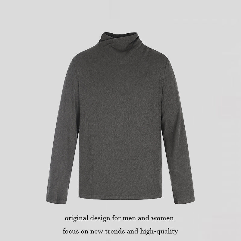 Men's Long Sleeve Shirt with Loose Stand Collar made of Soft Jersey Amarae