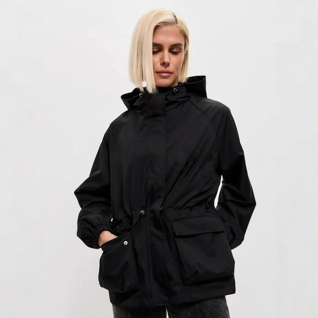 Women's casual waterproof jacket with adjustable waistband Lune London
