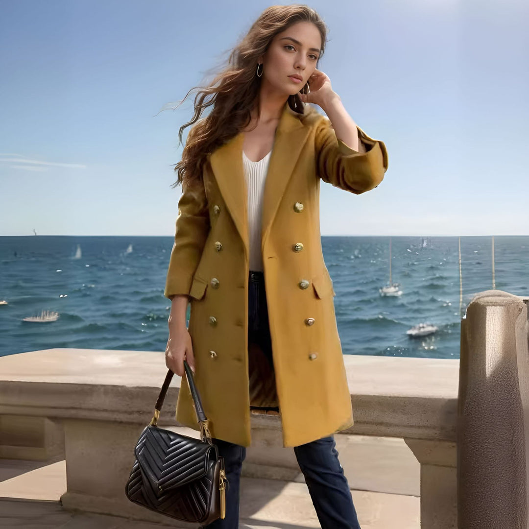 Elegant double-breasted coat for women with high-quality finish Amarae
