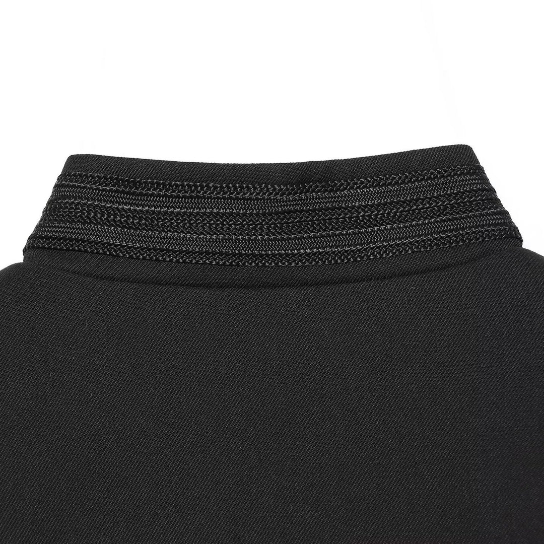 Women Cropped Marschall Jacket with Stand-Up Collar and Decorative Trim Amarae