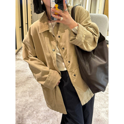 Casual transitional jacket for women with quality velvet collar and practical pockets Amarae