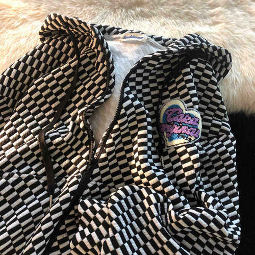 Women's hoodie jacket with textured design and full zip