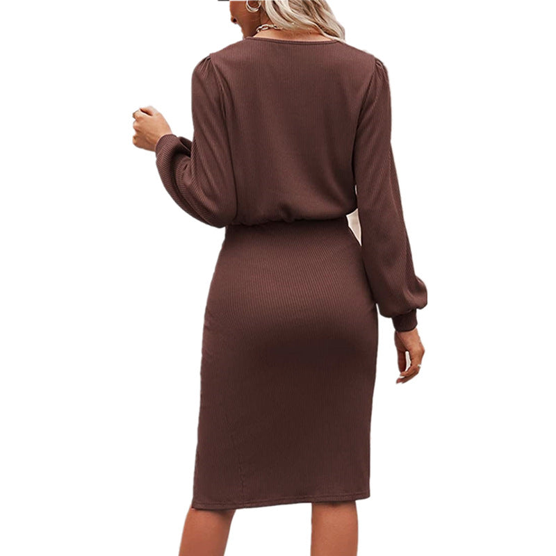 Elegant wrap dress for women with gathered design Lune London