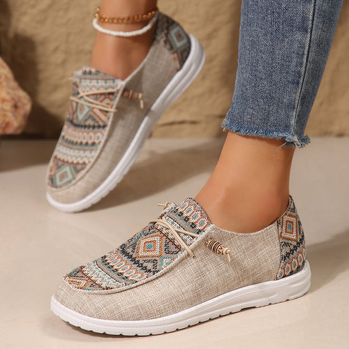 Casual Slip-On Sneakers for Women with Colorful Ethnic Pattern Amarae