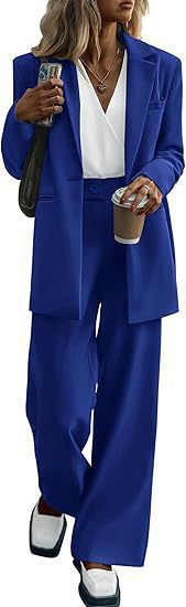 Elegant business suit set for women with wide legs and fitted blazer Lune London