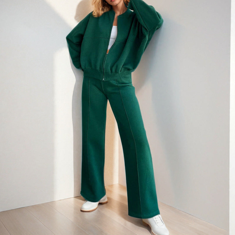 Ensemble sportif pour femmes avec fermeture éclair et jambes larges Chic & Stil