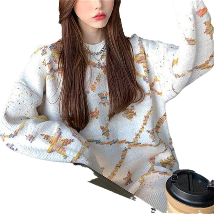 Pull en tricot épais à motifs pour femme avec coupe décontractée Chic & Stil